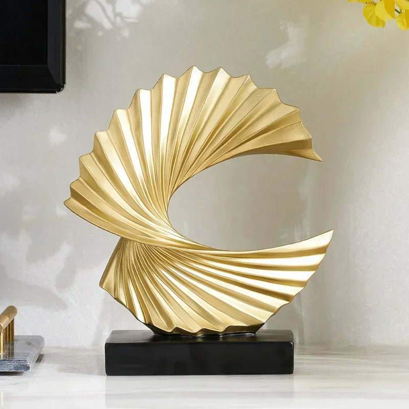 Modern Decor Abstract Sculpture Resin Sculptur Art Golden Statue Living Room Home Decoration Office Desk Decoration Accessories Lootquake LLC
