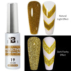 5ML Gold Silver Metallic Liner Paint Gel Polish Chrome Mirror Metal Effect Super Bright French UV LED Semi Permanent Nail Gel Lootquake LLC