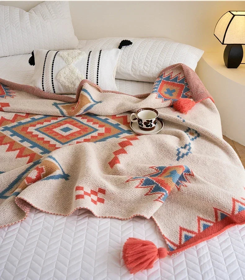 Bohemian Blanket Soft Sofa Cover Summer Blanket Office Nap Blankets Air Conditioning Blankets Knit Blanket For Travel Lootquake LLC