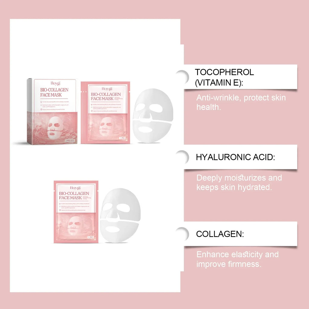 Bio-Collagen Real Deep Mask Hydrolyzed Collagen Soluble Rejuvenation Pore Shrinking  Brightening Refresh Moisturizing Sheet Mask Lootquake LLC