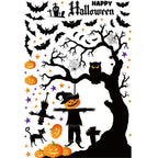 Halloween Party Scene Atmosphere Decoration Wall Window Stickers Cartoon Pumpkin Witch Halloween Home Haunted House Decoration Lootquake LLC