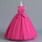New Christmas Party Princess long dress children's dress children's gauze lace birthday party dinner ball big butterfly dress