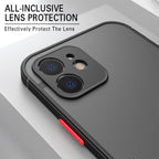 Luxury Shockproof Armor Case For iPhone 11 12 13 14 Pro Max Mini X XR XS Soft Silicone Bumper Clear Hard Cover Shockproof Soft Flat Side Bumper Translucent Hard Back Slim Phone Case Stevvex