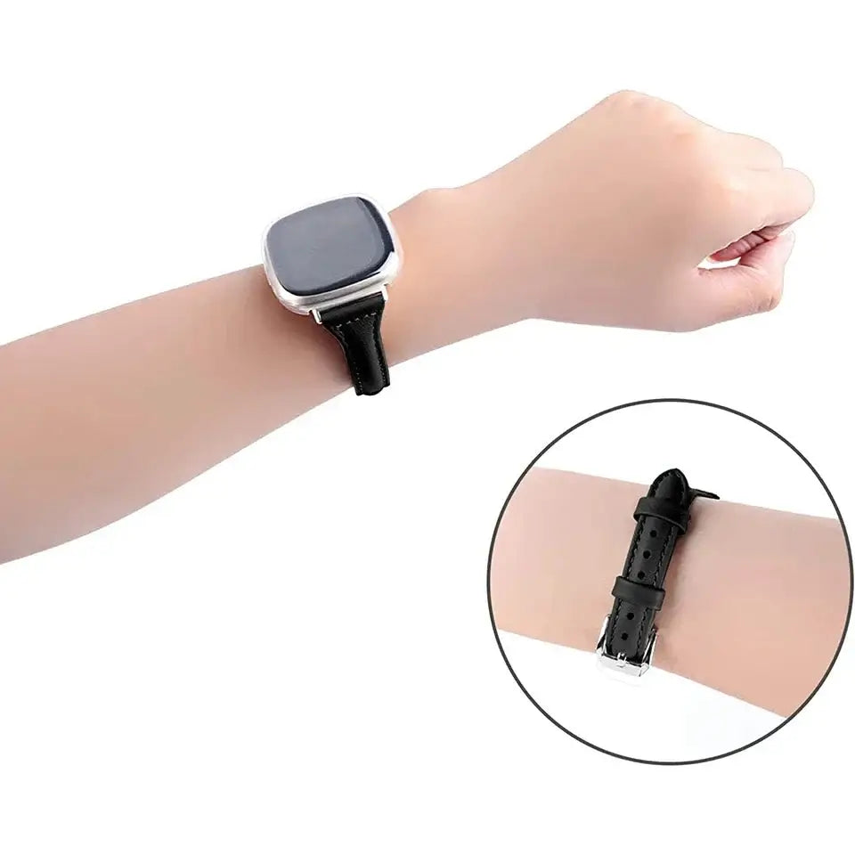Fitbit Versa & Sense Leather Band - Classic and Stylish - SJB-DIAMOND ELITES