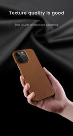 Genuine Leather Phone Case for iPhone 13 14 Pro Max 12 Mini 12 Pro Max Back Cover Neon Orange Silicone Phone Cover Wireless Charging Compatible Shockproof Protective Case for iPhone Stevvex