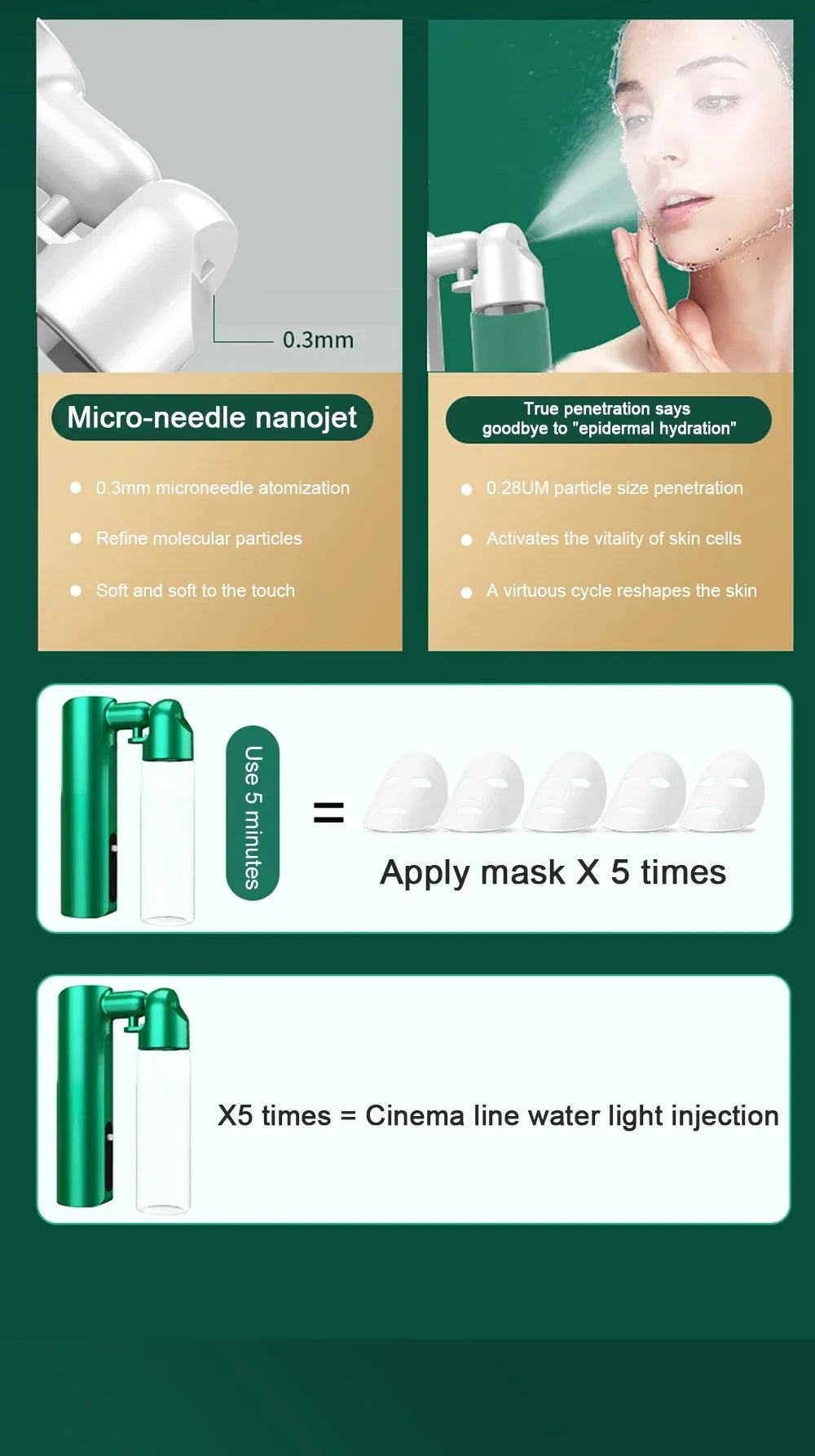 New 80ml Oxygen Injection Instrument Water Replenishing Spray Household Hand-held Face Cold Spray Humidifier Beauty Health Lootquake LLC