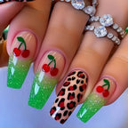 Long nail art patches with purple polka dots and a shiny, fashionable, individual and high-end feel. Detachable 24-piece nail ar Lootquake LLC