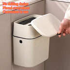 Fashionable Household Garbage Bin Hanging Garbage Bin Large Capacity Square Design Toilet Garbage Bin Convenient Clamshell Cover