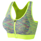 Space-Dyed Zip Sports Bra - Shockproof Style