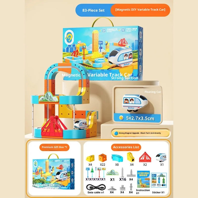 New Children'S Educational Electric Magnetic High-Speed Train Magic Track Cube Diy Magnetic Assembly Toy For Boys And Girls Pi-Mart