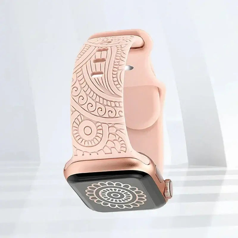 Apple Watch Silicone Strap - Stylish, Engraved Design - SJB-DIAMOND ELITES