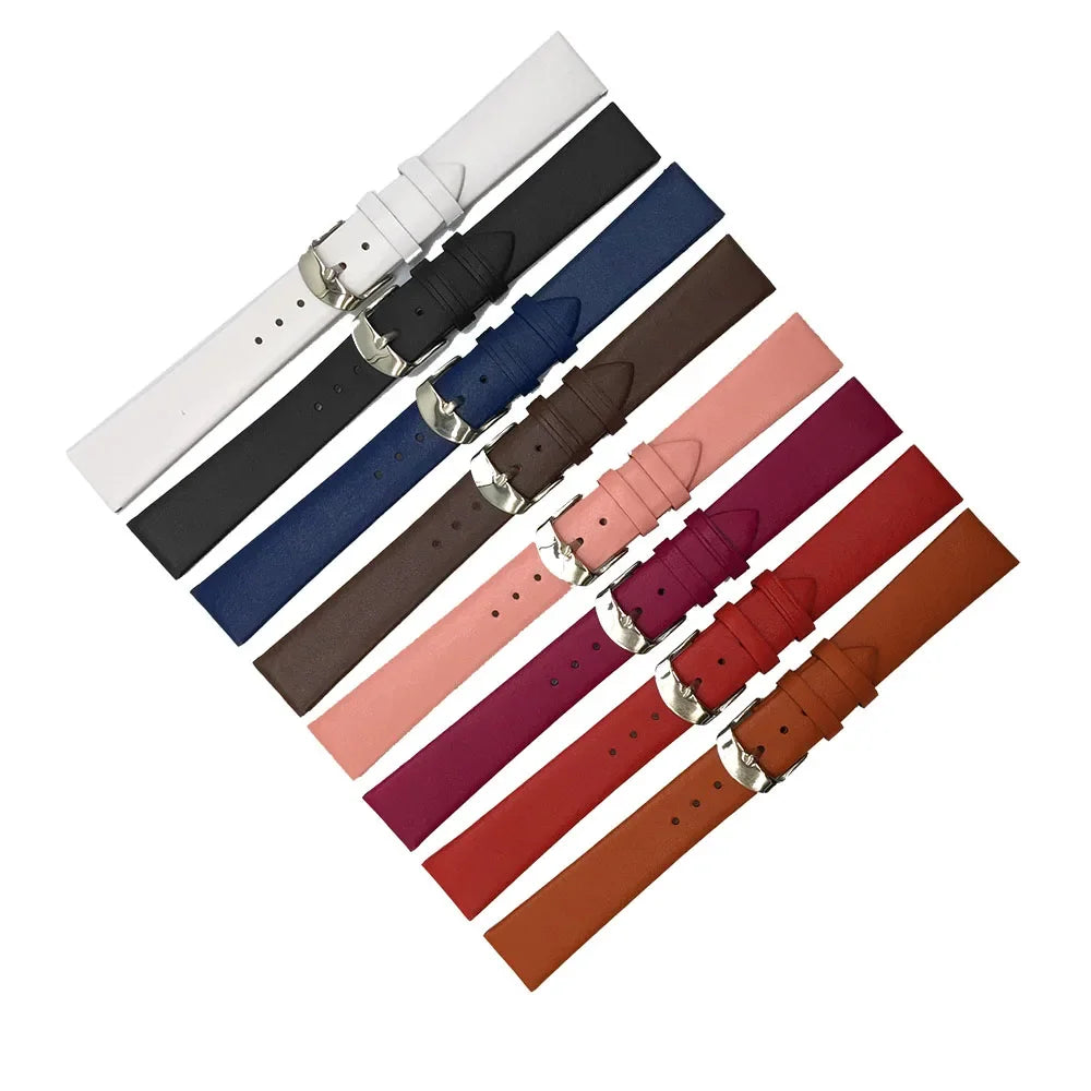 Polar Calf Leather Watch Band for Smartwatch - Genuine Leather, Silver Buckle