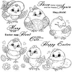 Mangocraft Easter Cartoon Chickens Cutting Dies Clear Stamp DIY Scrapbooking Metal Dies Silicone Stamp For Cards Albums Decor Lootquake LLC