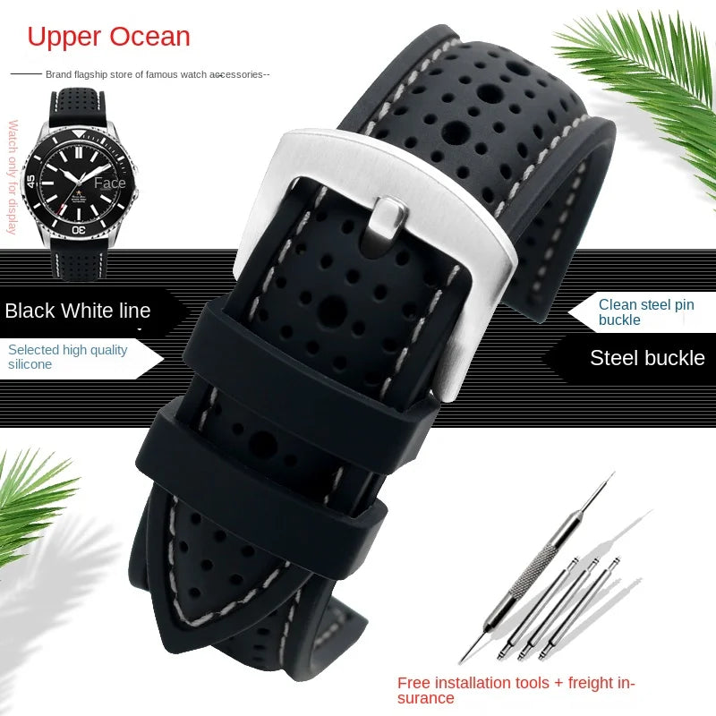 Motorola Moto Silicone Sport Watch Band, Breathable Rubber Strap