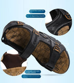 Outdoor Wading Summer Sandals For Men Anti Slip Cool Leather Slides With Arch Support and Massage Plus Size Beach Sandalias Lootquake LLC