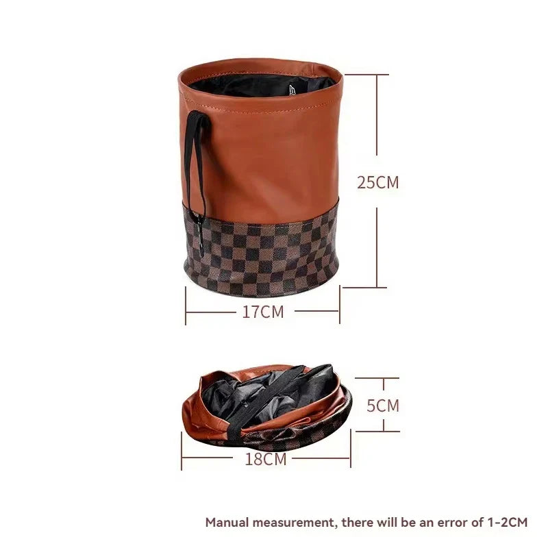 Car Mounted Foldable Garbage Bin with Multifunctional Storage Waterproof Back Mounted Large Capacity Garbage Bin Car Accessories