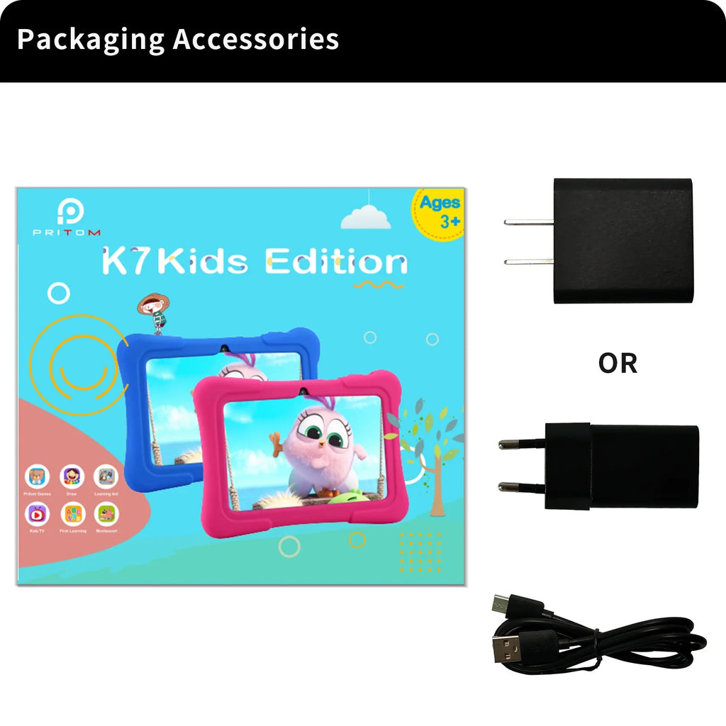 PRITOM 7 Inch Kids Tablet Quad Core Android 10 32GB WiFi Bluetooth Educational Software Installed Lootquake LLC