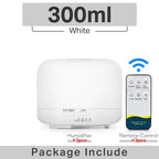 300 500ML Air Humidifier With Remote Control Colorful Non-printed Ultrasound Aroma Diffuser Pure White Dark Light Wood Grain Lootquake LLC
