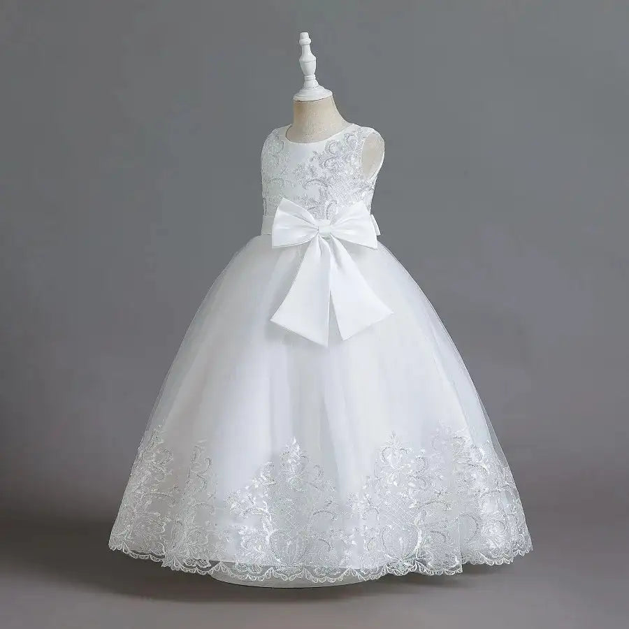 New Christmas Party Princess long dress children's dress children's gauze lace birthday party dinner ball big butterfly dress