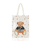 Cartton Print PVC Reusable Women's Shopping Bag Eco Friendly Flower Shopper Handbag Casual Female Student Shoulder Book Purse