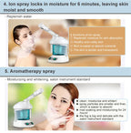 Face Hair Steamer Machine Humidifier Hot Nano Mist Sprayer Facial Ozone Vaporizer Hair Moisturizing Hydration Home Salon Steamer