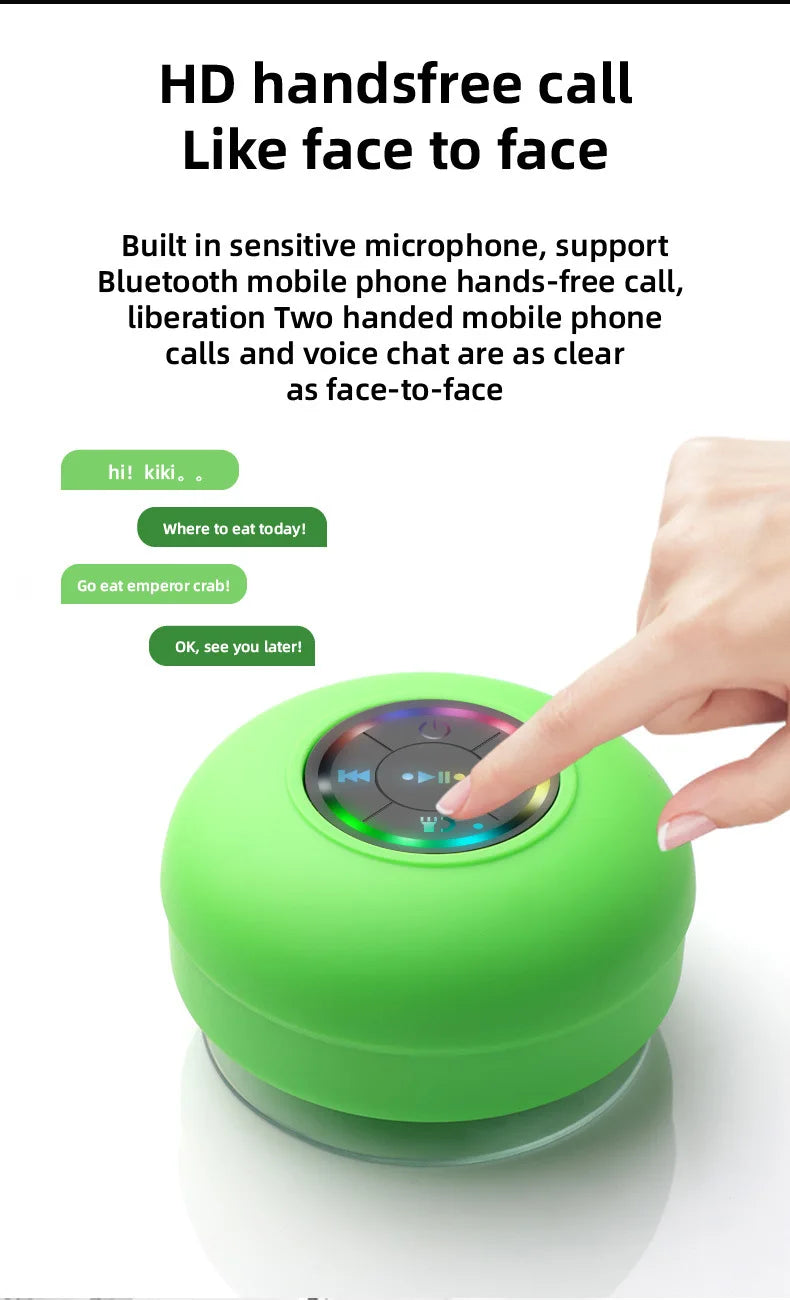 Mini Bluetooth Speaker Waterproof Bathroom Audio Wireless Shower Speakers RGB Light for Phone Soundbar Hand Free Car Loudspeaker Lootquake LLC