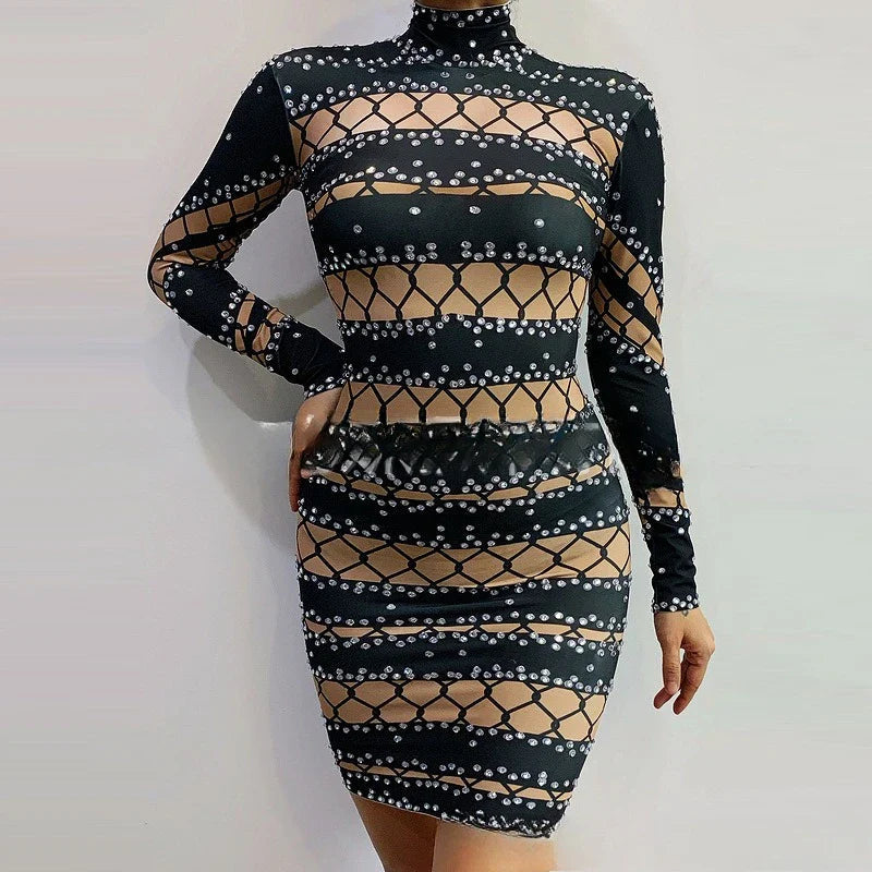 Striped Diamond Business Dress Vintage Classic Designer Clothing Stunning Party Streetwear  Sexy Beach Dress Women Clothing Lootquake LLC