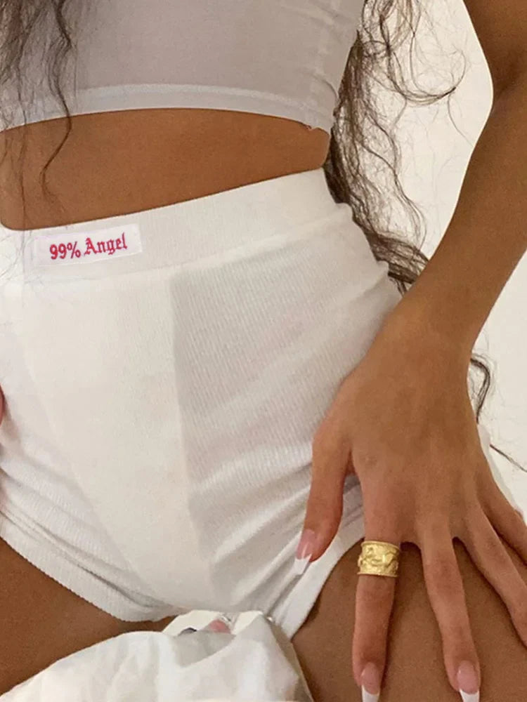Women's Ribbed Knit High Waist Shorts