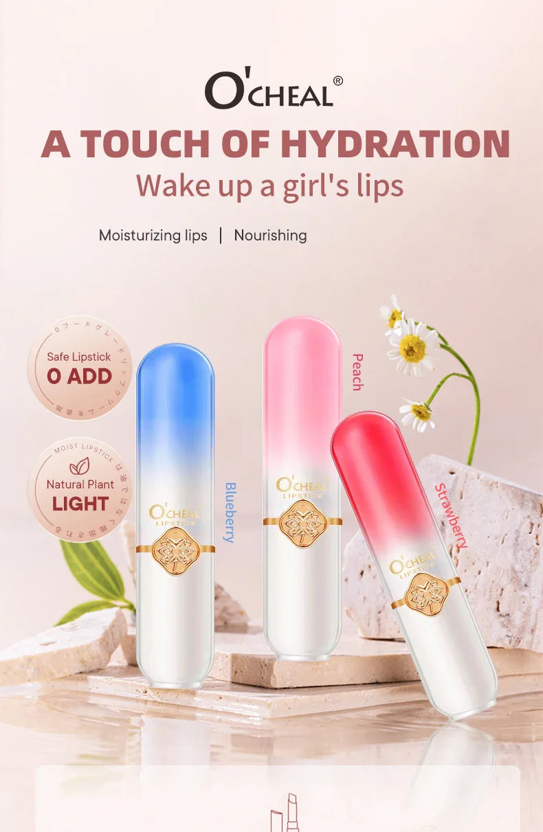 Fruit flavored moisturizing lipstick, neutral and natural, lip care, used to moisturize and prevent dryness, care for lip skin Lootquake LLC