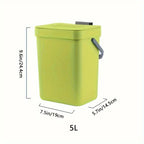 Space-Saving Quiet-Close Trash Can - 3/5L, Eco-Friendly Sealed Bin For Kitchen & Office, No Electricity Needed Lootquake LLC