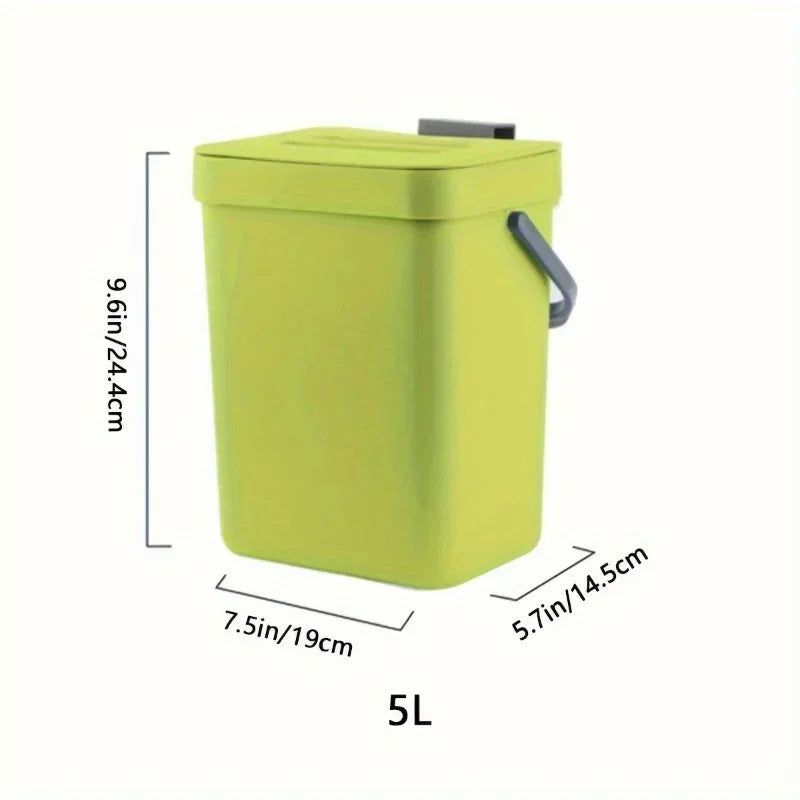 Space-Saving Quiet-Close Trash Can - 3/5L, Eco-Friendly Sealed Bin For Kitchen & Office, No Electricity Needed Lootquake LLC