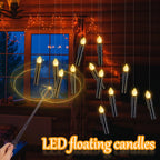 LED Floating Candle for Home Decoration, Flickering Flame, Timing Remote, Battery Operated, Halloween, Christmas,Black Candle Lootquake LLC