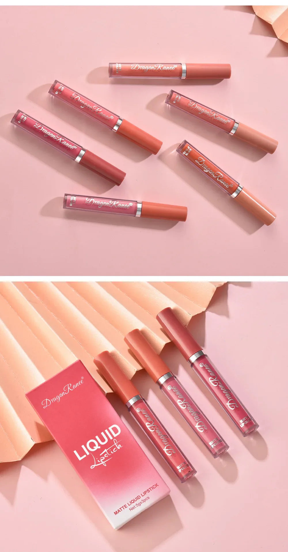 3 PCS Liquid Lipsticks Set Long Lasting Make Up For Women Korean Beauty Cosmetics Matte Lipsticks Waterproof Long lasting Lootquake LLC