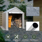 LZBEITEM 6 x 6 ft Portable Outdoor Storage Tent Shelter Shed, Heavy Duty Storage Tent with Roll-up Doors Shelter for Garden Tool