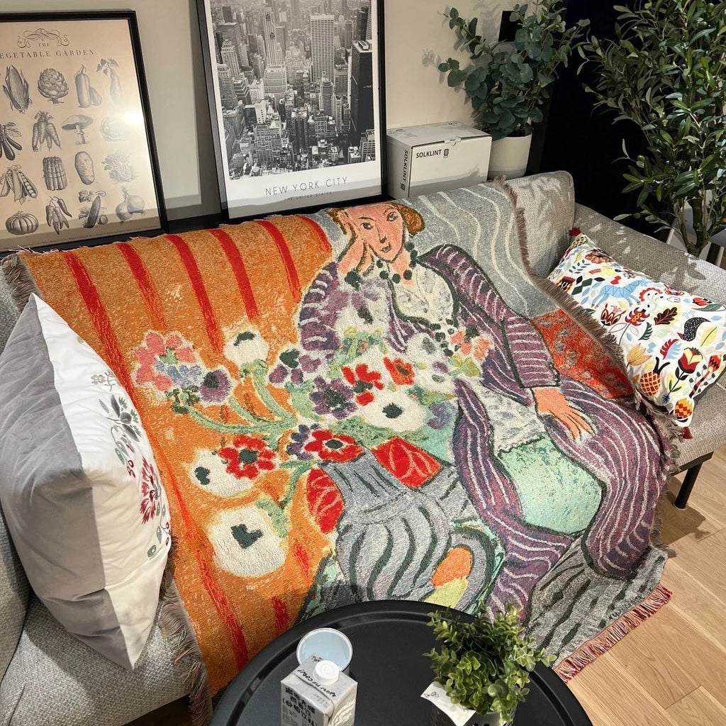 Casual Blankets Bed Decoration Woman Henri Matisse Carpet Sofa Sofa Blanket Throw Blankets Leisure Rug Single Tapestry drop ship Lootquake LLC