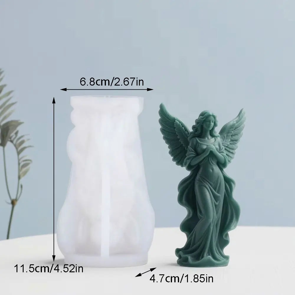 Wings Goddess Scented Silicone Candle Mould DIY Prayer Angel Sculpture Gypsum Resin Mold Women Candle Making Supplies Home Decor Lootquake LLC