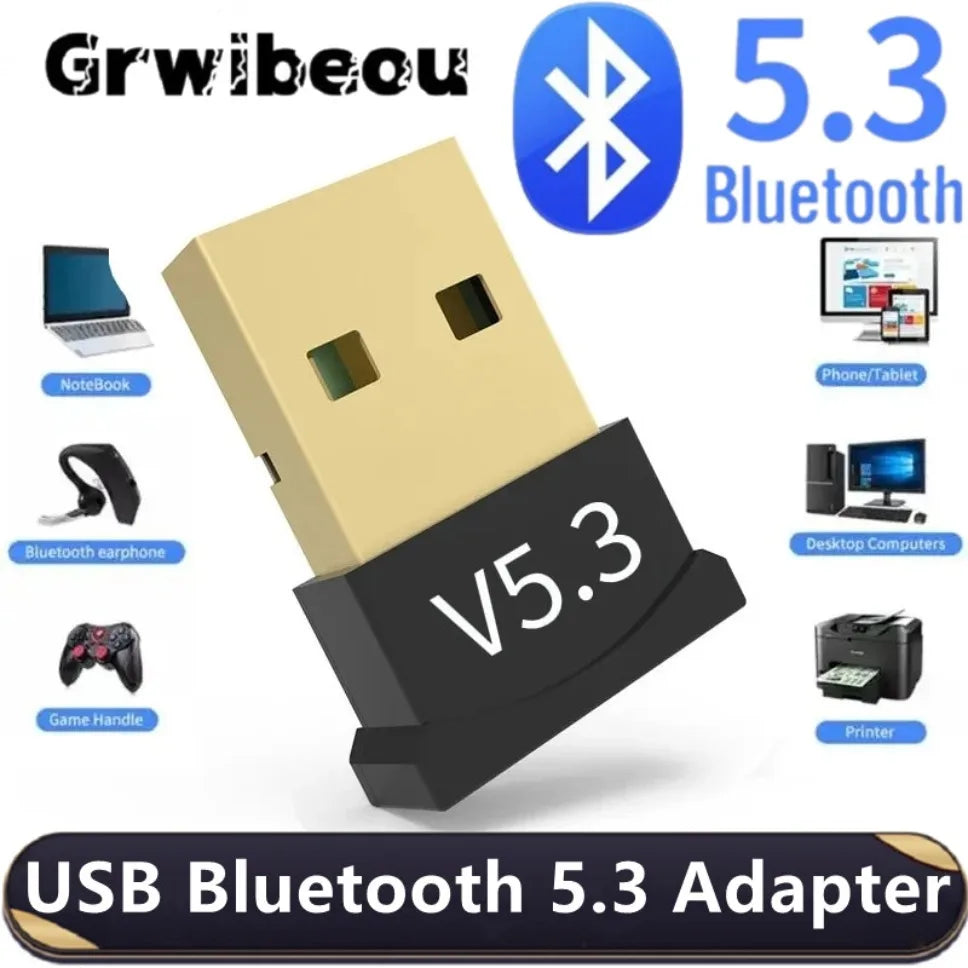 USB Bluetooth 5.3 Adapter Wireless Bluetooth 5.1 Dongle Adapter for PC Laptop Wireless Speaker Audio Receiver USB Transmitter Lootquake LLC