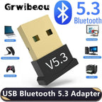 USB Bluetooth 5.3 Adapter Wireless Bluetooth 5.1 Dongle Adapter for PC Laptop Wireless Speaker Audio Receiver USB Transmitter Lootquake LLC