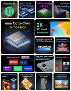 N-one NPad X1 MTK G99 8-Cores Tablet 10.95'' Android 13 Fast Charging 8600mAh MAX 16GB 128GB 2000*1200 FHD 4G LTE Support L1 Lootquake LLC