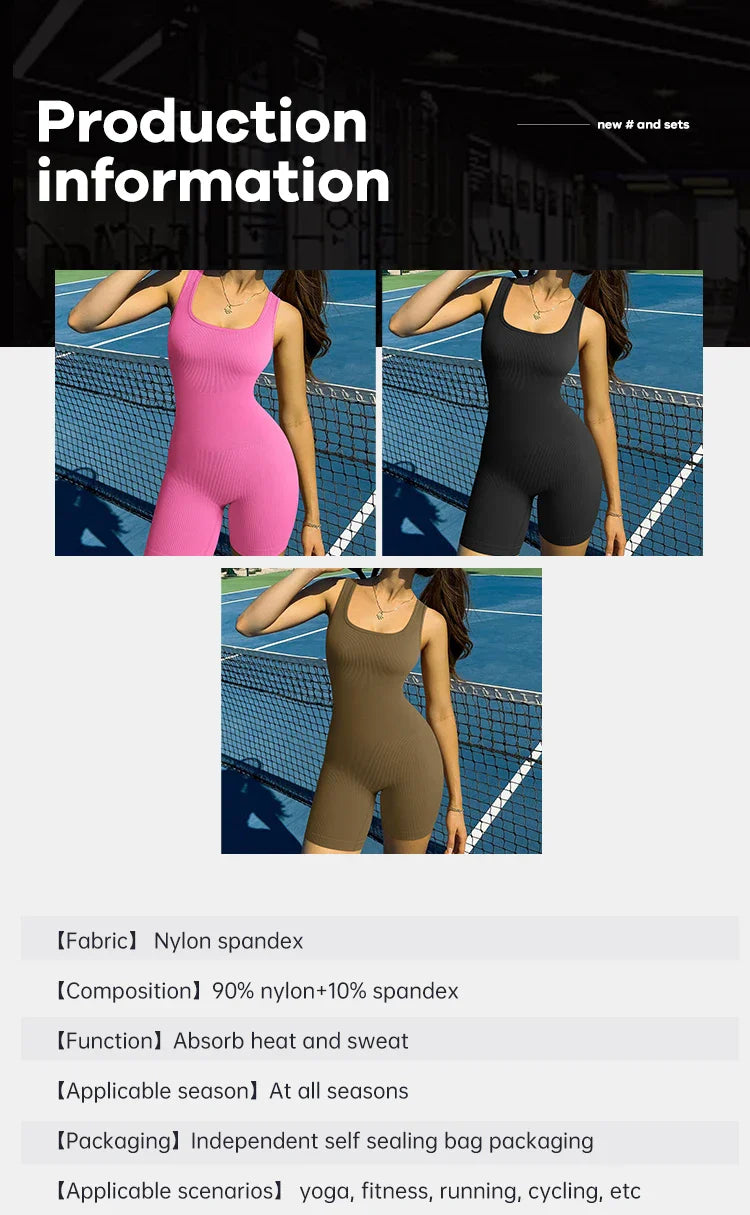 Seamless One-Piece Short Yoga Sportswear THRIXINE