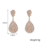 Water Drop Clip On Earring Cubic Zirconia Crystal Dangle Earrings Statement Earrings no pierced for Women Wedding Bridal jewelry