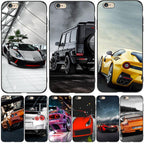 Cute Cover Soft Silicone Print Cars Print Phone Case For Iphone 5s 5 S Se 2016 4.0" Case Phone Cover On  Iphone 6s 6 S Plus Funda Bumper Black Case Sport Race Car Stevvex