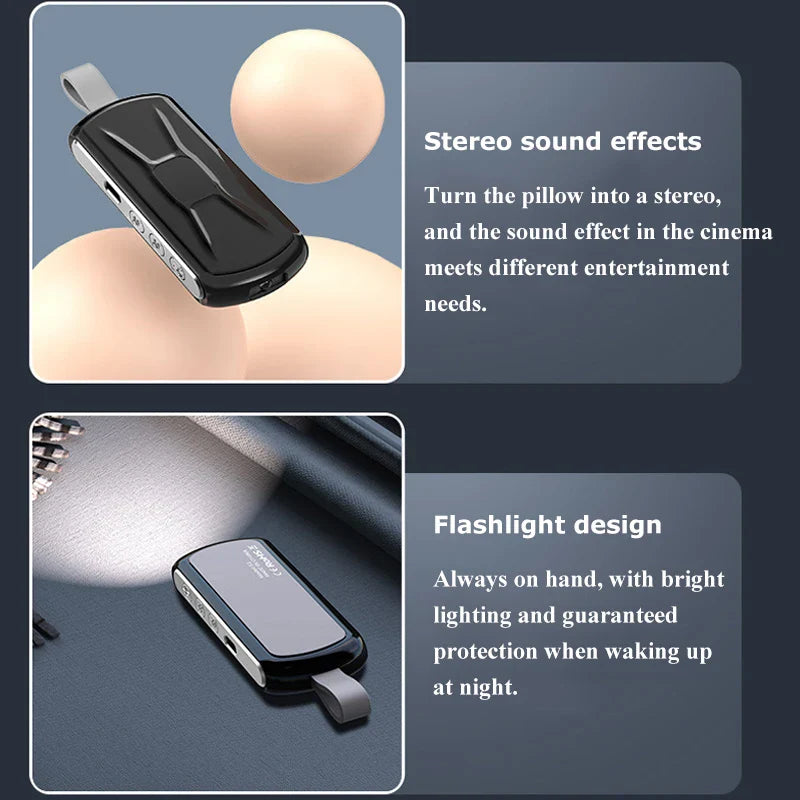 Bluetooth 5.2 Bone Conduction Speaker Under Pillow Noise Reduction Speaker Stereo Music Player with Flashlight Sleep Aid Lootquake LLC