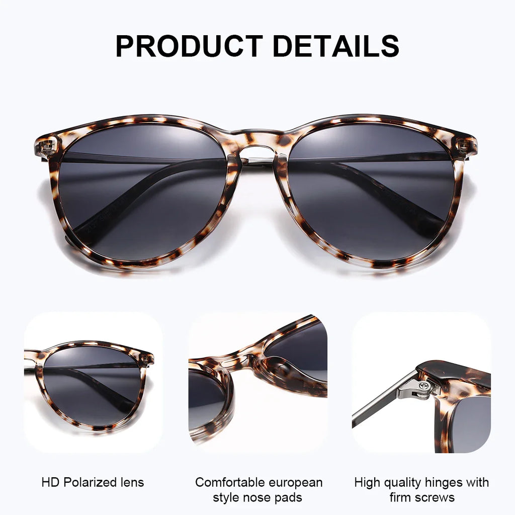 BARCUR Sunglasses Women’s Leopard Print Two-Tone Cat Eye Fashion Glasses – Trendy Polarized UV400 Gradient TAC Lenses for Summer Travel & Outdoor Activities Stevvex