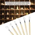 Double-Sided Clay Sculpting Tools Wooden Handle Clays Tool Pottery Sculpture for Ceramic Wax Pottery Carving Modeling Supplies