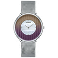 Women's Slim Mesh Band Watch Pink Blue Gradient Quartz