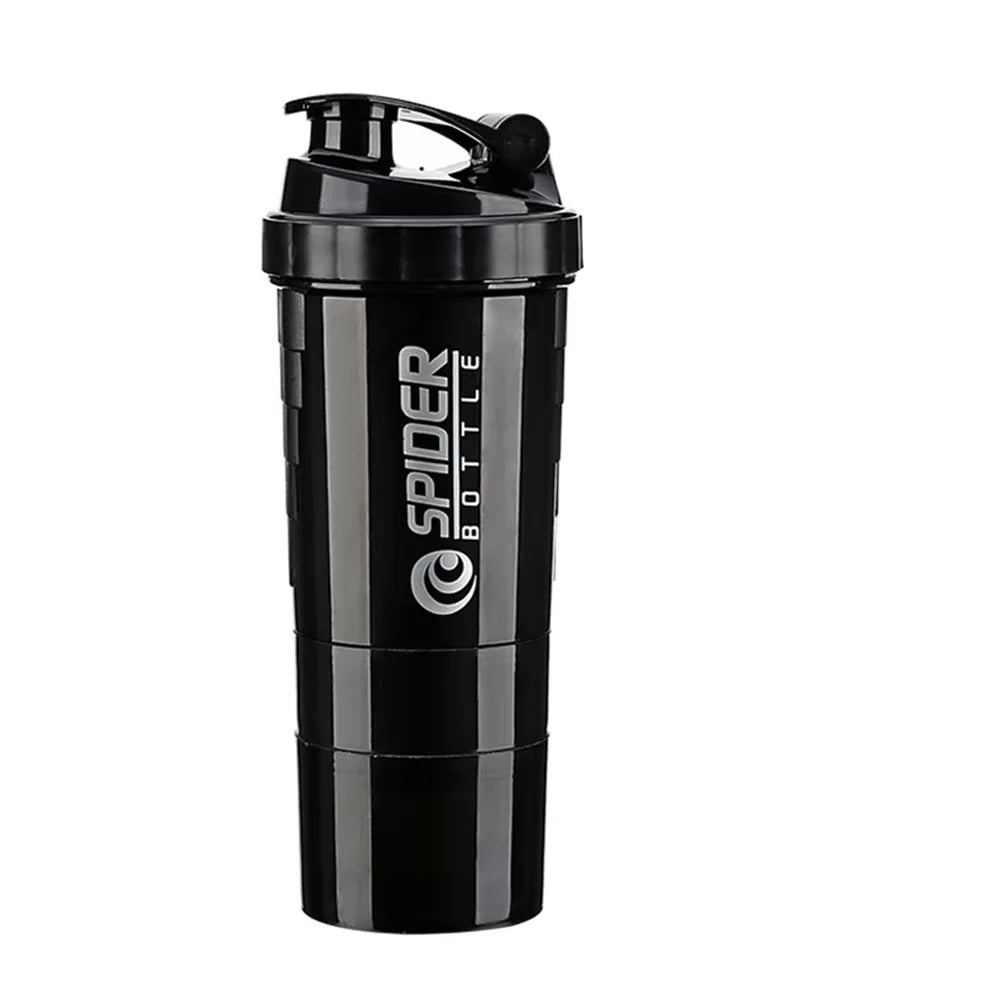 3 Layers Shaker Protein Bottle Powder Shake Cup Water Bottle Plastic Mixing Cup Body Building Exercise Bottle Lootquake LLC
