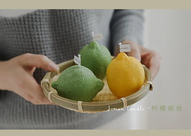 Decorative Fragrance Gift Lemon Candle DIY Fragrance Birthday Gift Imitation Fruit Candle
