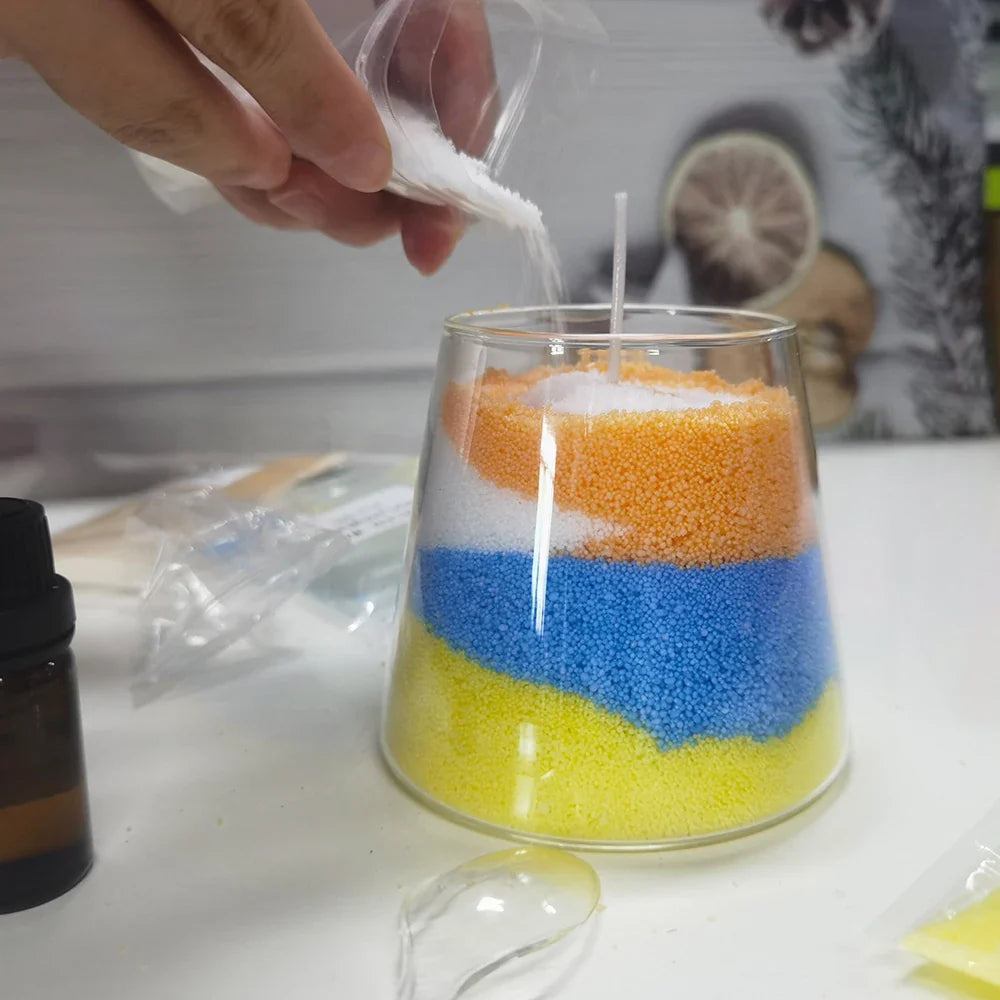 FPOO Scented Candle Making Kit DIY Handmade aromatic Paraffin mold Candle Wick Sand Painting Making Tools Home Decoration Candle