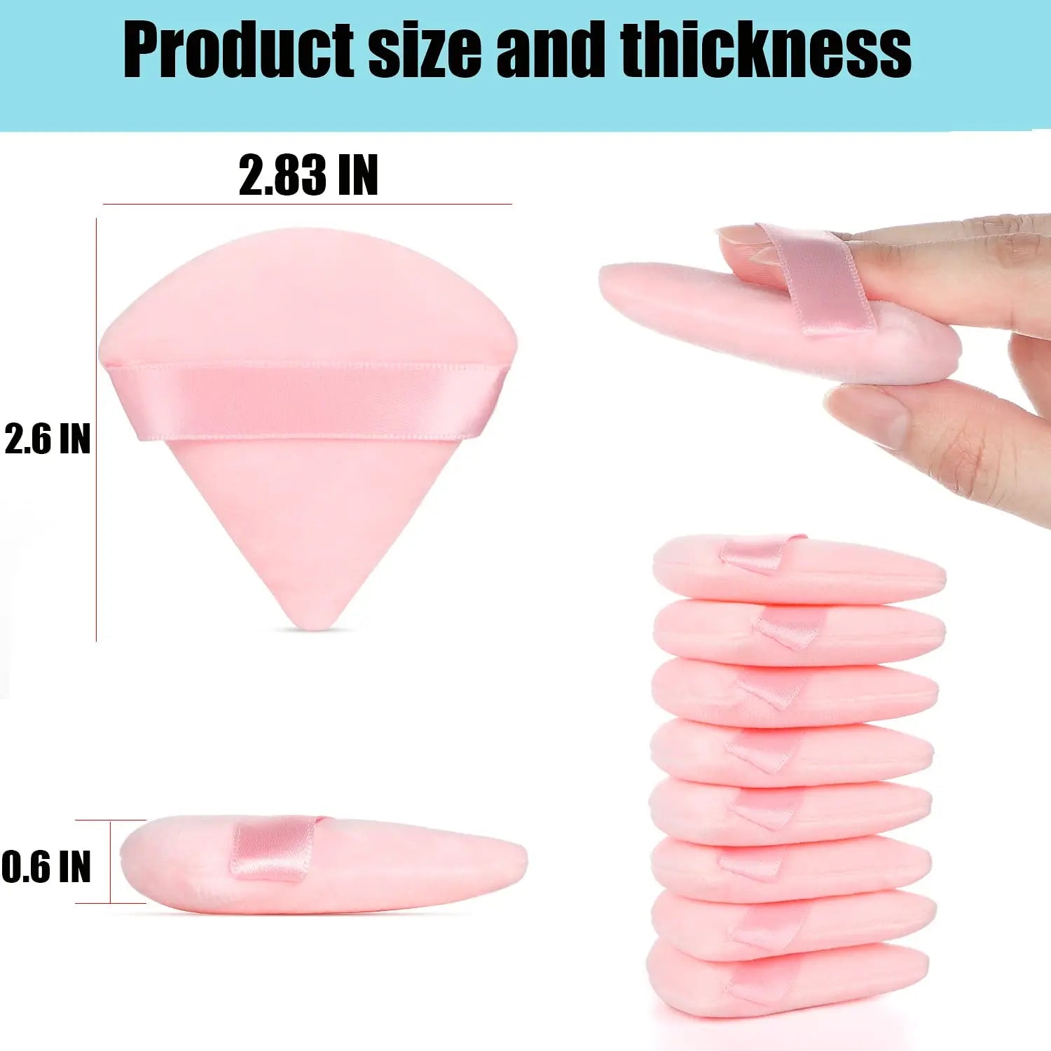 6 Pcs Powder Puff Face Makeup Sponge Soft Velour Triangle Powder Puffs For Loose Powder Body Powder Cosmetic Foundation Beauty S Lootquake LLC